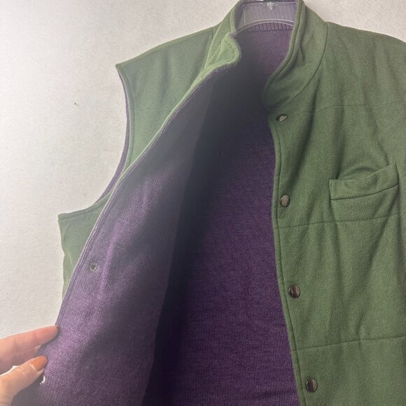Peter Millar Loro Piana Wool Doeskin Storm System Vest men Large green purple - Picture 3 of 9